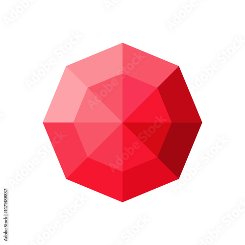 elegant beautiful red diamond perfect for important event or romantic luxury gift vector illustration design