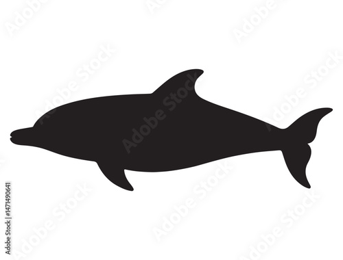 DOLPHIN SILHOUETTE WHITE BACKGROUND