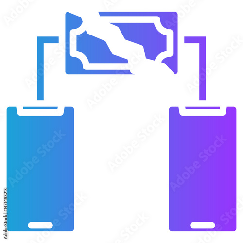 Split Payments glyph gradient icon