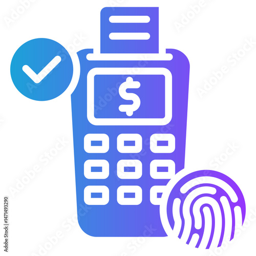Biometric Pay glyph gradient icon