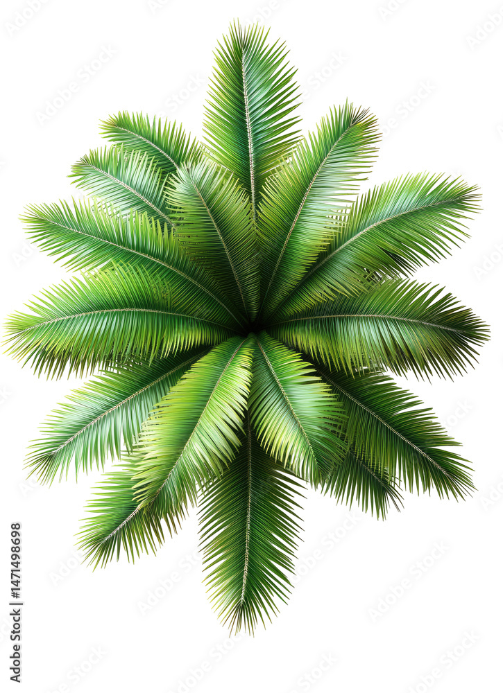 Fototapeta premium Tropical Palm Tree Top View