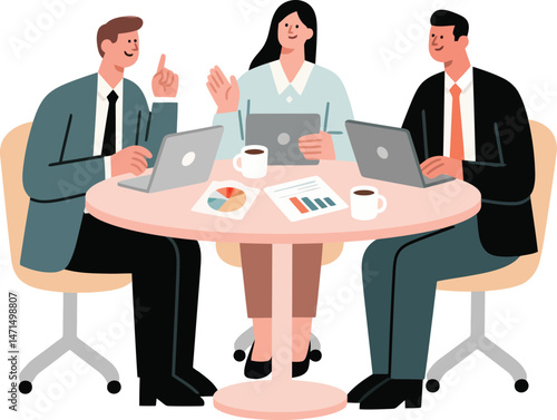 Team Meetup Coffee: Vector Illustration