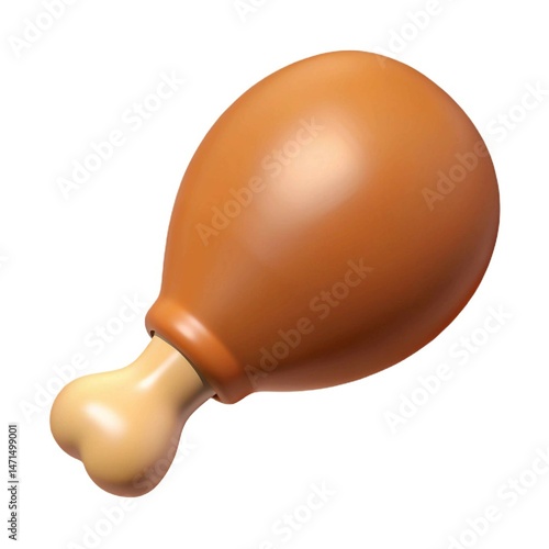 plastic chicken drumstick in a white background