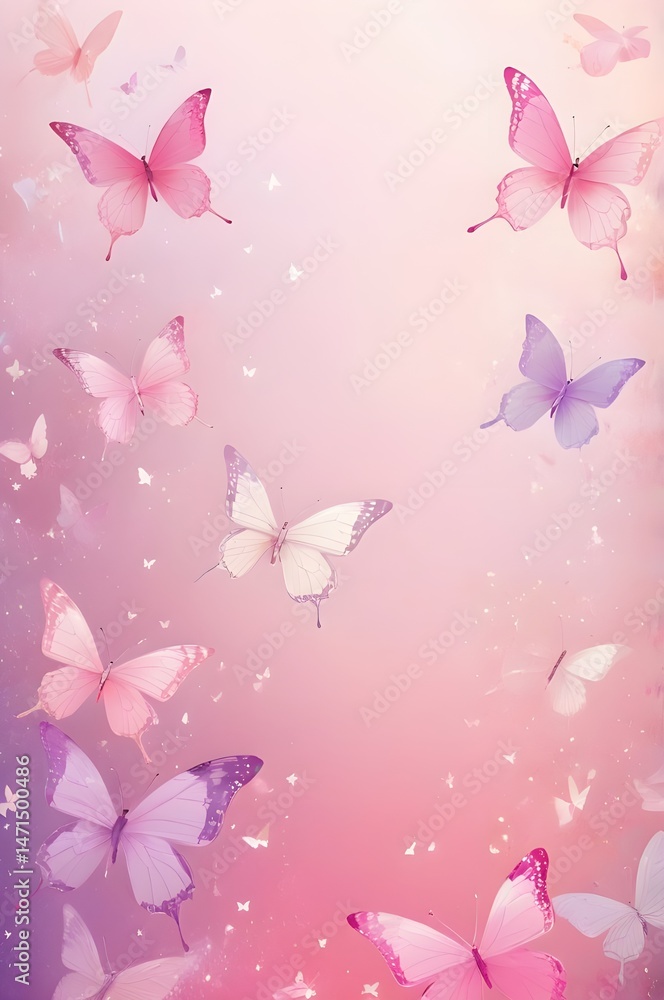 Ethereal Butterfly Dreamscape: A Soft Pink and Purple Fantasy Ethereal Butterfly Dreamscape: A Soft Pink and Purple Fantasy