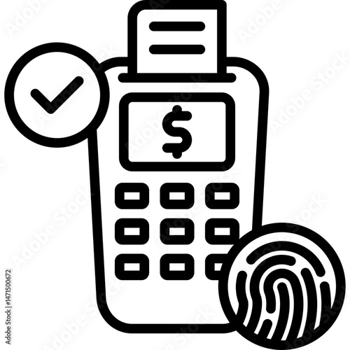 Biometric Pay line icon