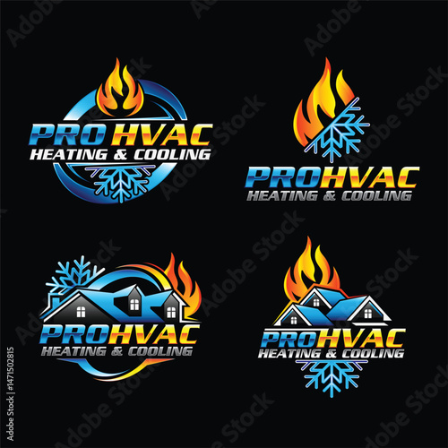 HVAC logo vector template