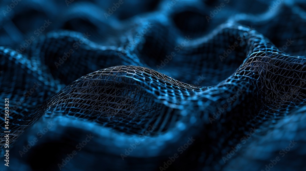 Abstract Blue 3D Mesh Network Texture Background Abstract Blue 3D Mesh Network Texture Background