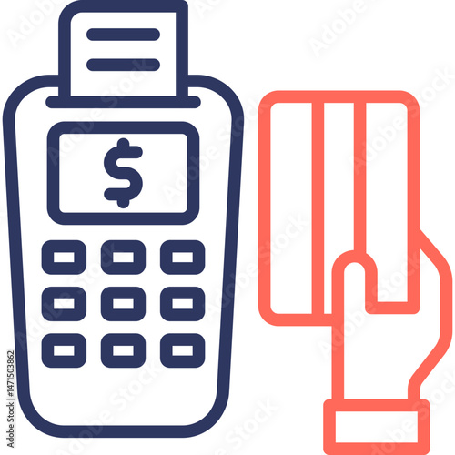 Payment System line color icon
