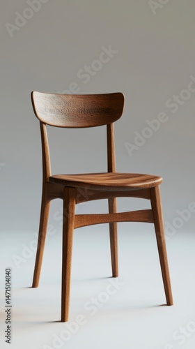 Wallpaper Mural Elegant Wooden Chair with Minimalist Design on Neutral Background Torontodigital.ca