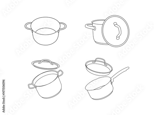 frying pan icon from kitchen collection.Line vector saucepan sign, symbol for web and mobile.linear style sign for mobile concept and web design,cooking,cook outline icon isolated on white background.