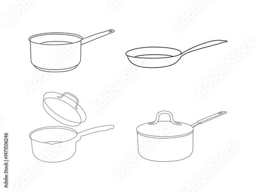 frying pan icon from kitchen collection.Line vector saucepan sign, symbol for web and mobile.linear style sign for mobile concept and web design,cooking,cook outline icon isolated on white background.