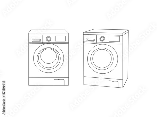 washing machine icon vector illustration. Washing machine outline on isolated background. Flat vector illustration.