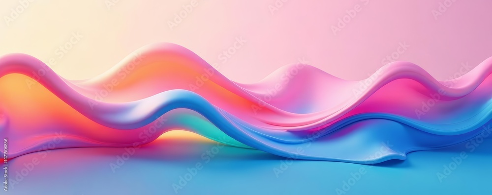 Abstract wave liquid design in soft pastel rainbow hues, pale, liquid Abstract wave liquid design in soft pastel rainbow hues, pale, liquid