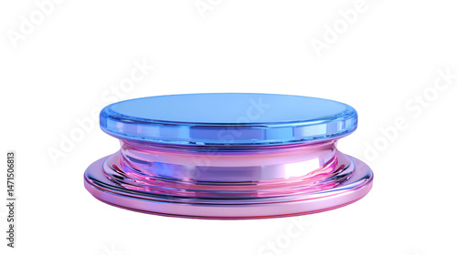 Pink and Blue Glass Display Stand Product Showcase