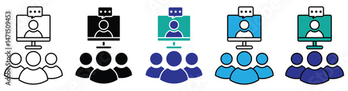 Video conference , webinar vector icon illustration