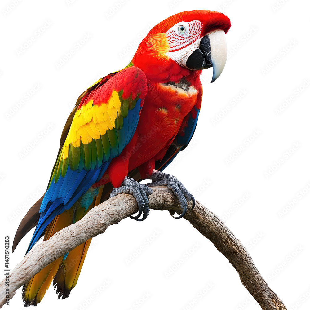 Fototapeta premium Colorful parrot perched on branch