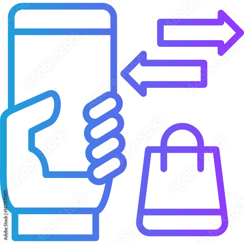 Pay Button line gradient icon