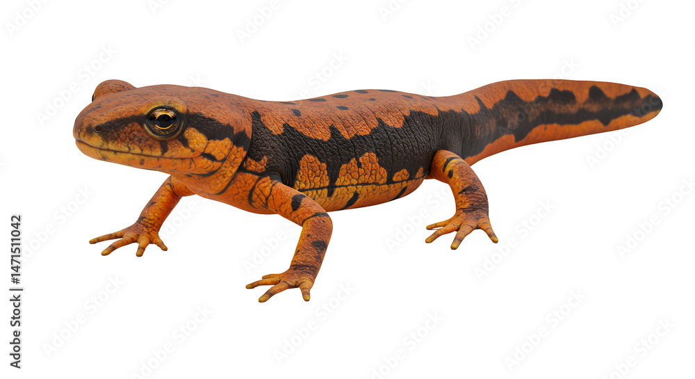 Obraz premium California Newt on Woodland Log