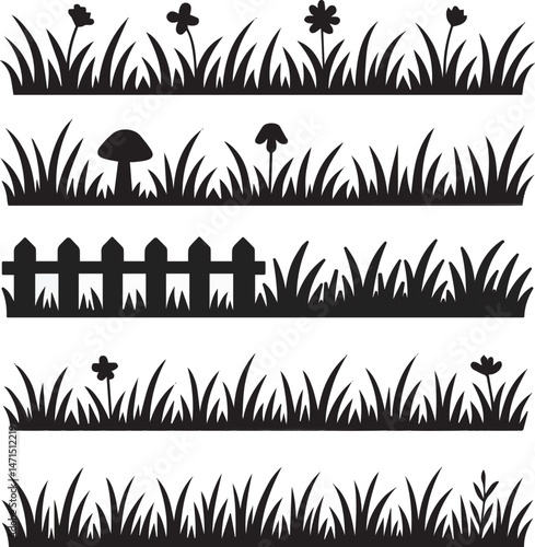 Wallpaper Mural Silhouette grass border Torontodigital.ca