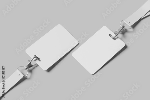 Id card mockup blank on gray background