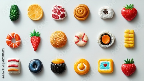 Colorful food shaped decorative magnets