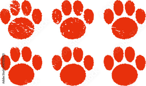 肉球のハンコ・スタンプ　犬　猫　Dog and cat paw print.