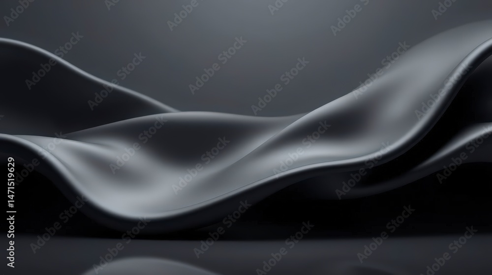 Obraz premium Abstract Black Fabric with Soft Curves