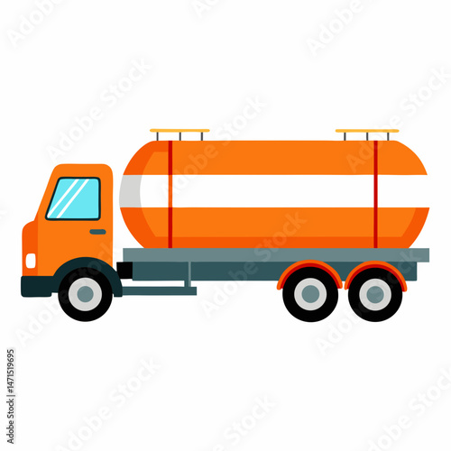 Minimal Tanker Vector on White Background