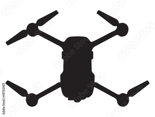 DRONE SILHOUETTE WHITE BACKGROUND