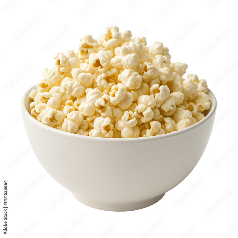 Popcorn in a bowl isolated on transparent or white background PNG Popcorn in a bowl isolated on transparent or white background PNG