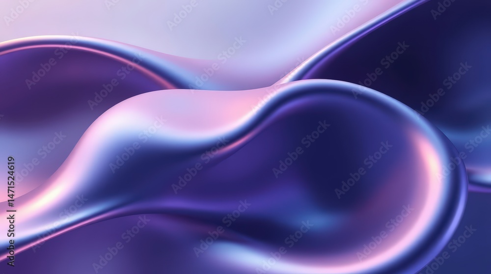 Obraz premium Abstract Fluidity in Purple and Blue