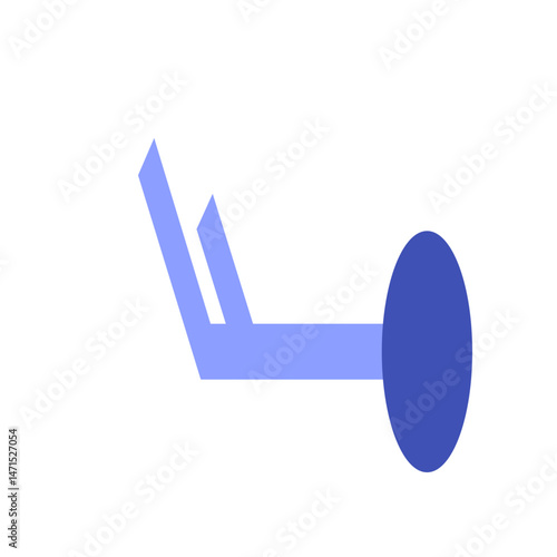 Illustration of a weather symbol indicating moderate wind speed with direction and wind strength shown