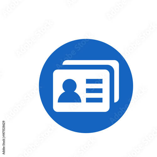 Illustration of two identification cards with a generic person icon inside a blue circular background