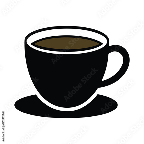 Coffee cup drink silhouette on white  background