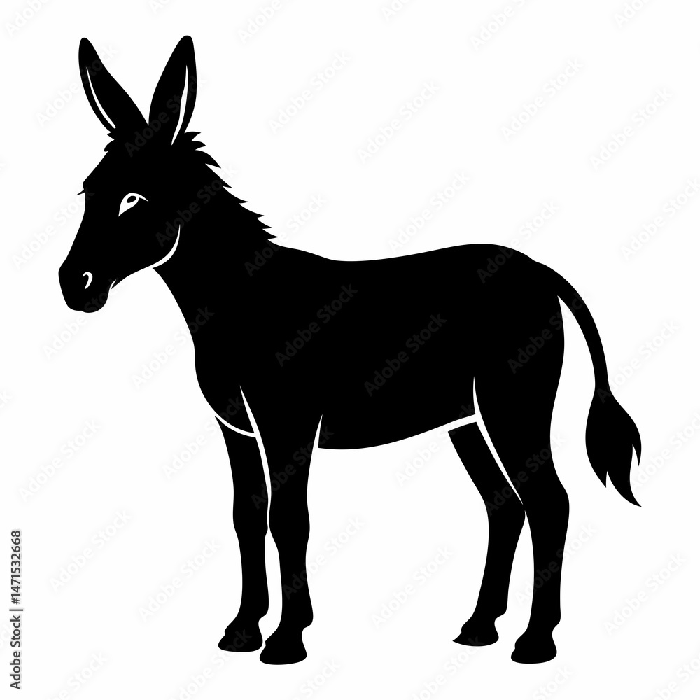 Fototapeta premium black and white donkey