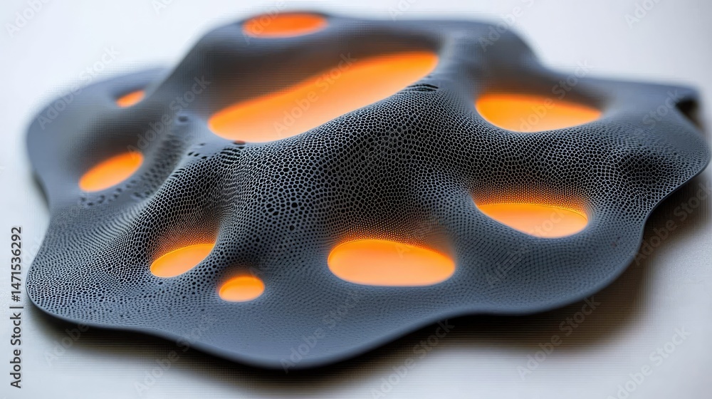 Obraz premium Abstract Blob with Orange Light