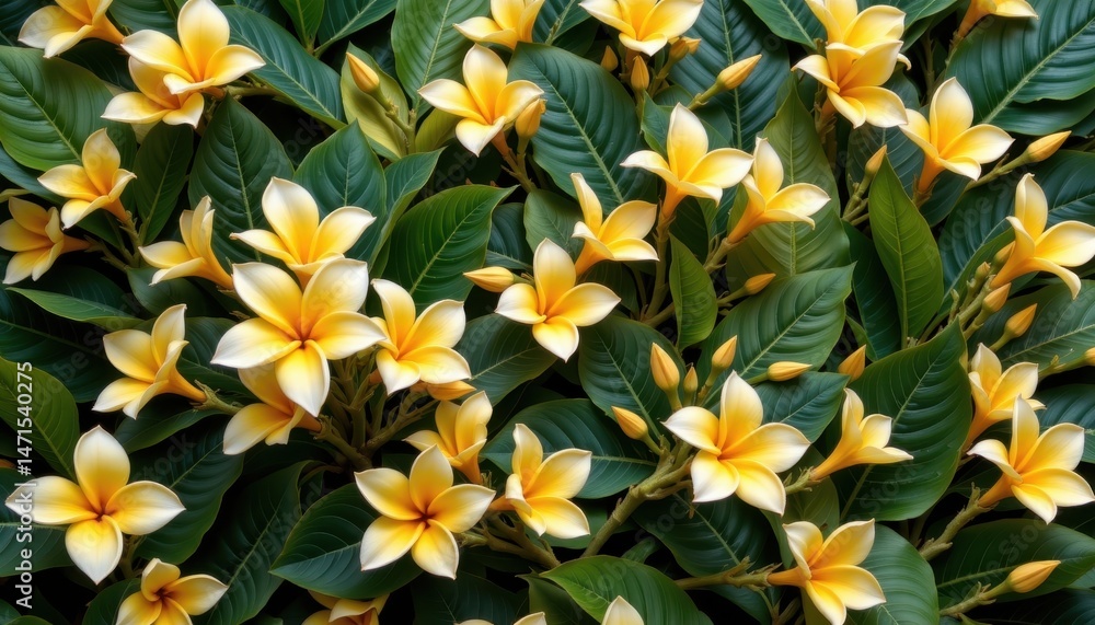 Obraz premium an abundant display of yellow and white flowers, creating a vibrant pattern across the frame
