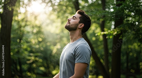 Peaceful man in nature