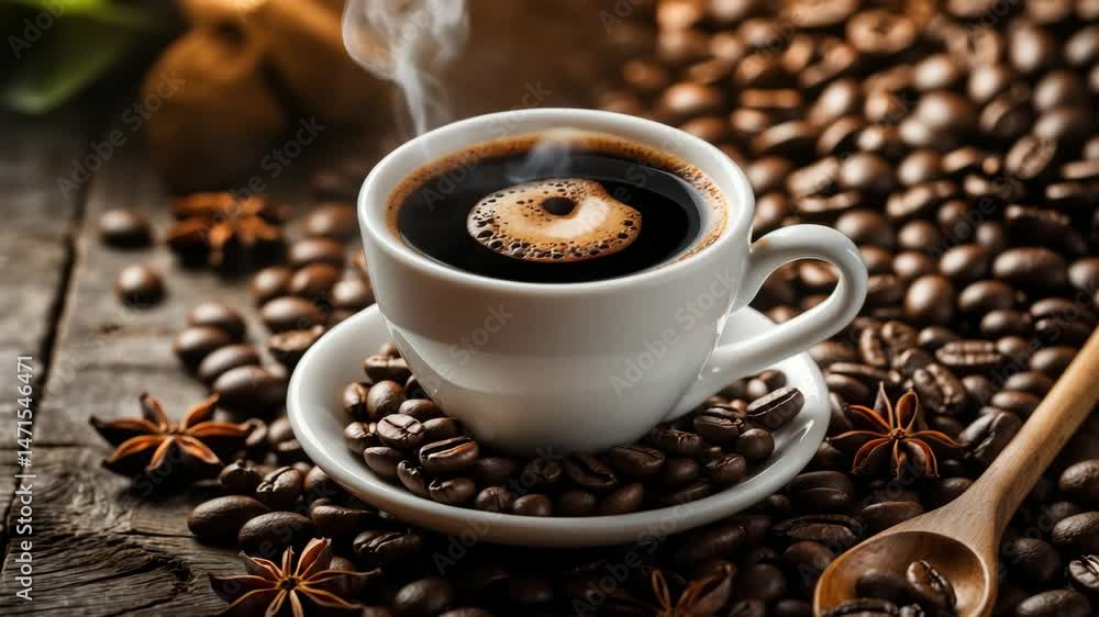 A background of beans featuring coffee A background of beans featuring coffee
