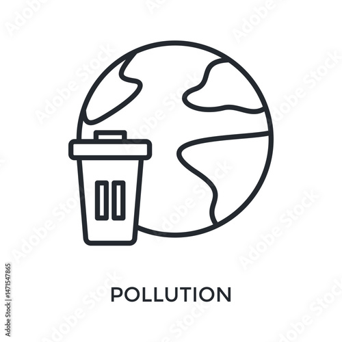 Pollution Icon Outline Style. Vector Illustration For Graphic Design