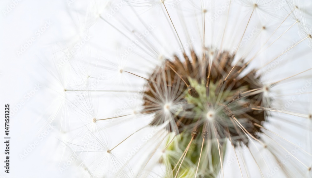 Fototapeta premium Delicate dandelion seed dispersal natural landscape close-up photography soft light nature's beauty