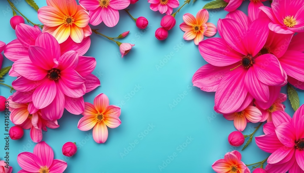 Abstract pink floral pattern, top view flat lay , background, pink flowers Abstract pink floral pattern, top view flat lay , background, pink flowers