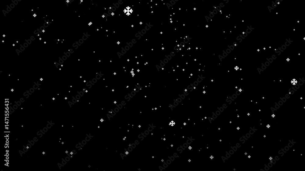 Snowing Display/screen Snow Falling Black Screen. Snowfall Particle Animation 4k. Snowing ...