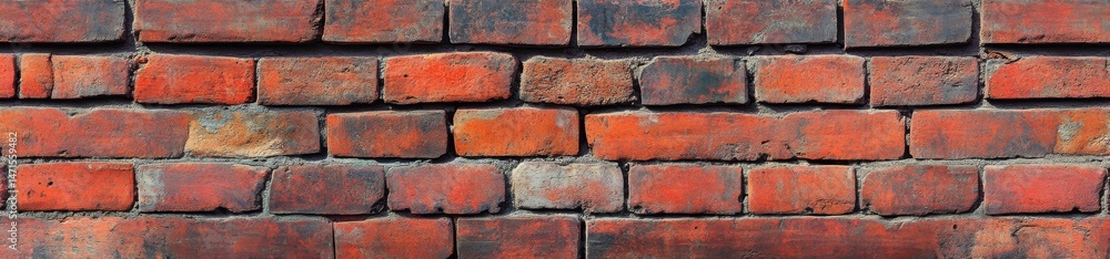 A detailed image showcasing a weathered red brick wall texture, perfect for backgrounds or design projects. The bricks show age and variation in color, offering a rustic and authentic : Generative AI A detailed image showcasing a weathered red brick wall texture, perfect for backgrounds or design projects. The bricks show age and variation in color, offering a rustic and authentic : Generative AI