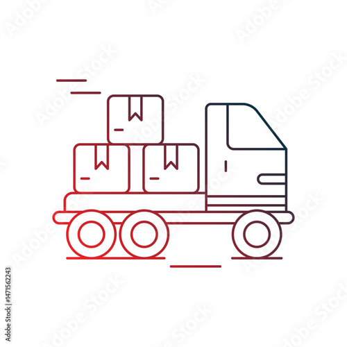 logistics delivery gradient outline icon with white background vector stock illustration