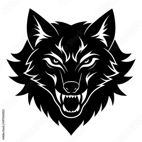 wolf head vector