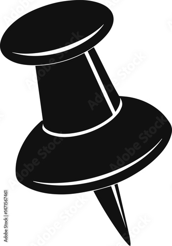 push pin clip silhouette vector illustration