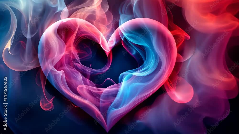 Swirling Hues of Passion A Colorful Smoke Heart in Motion Swirling Hues of Passion A Colorful Smoke Heart in Motion