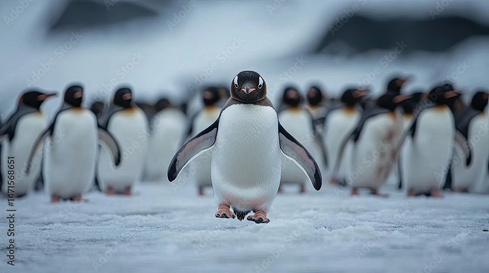 Obraz premium Gentoo Penguins on Ice.