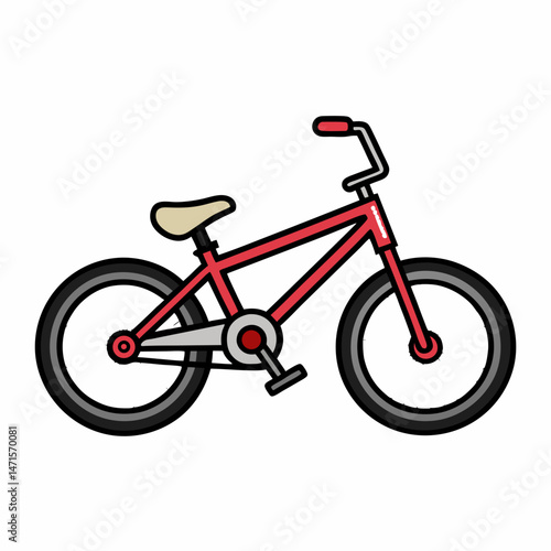 Minimal BMX Bike Vector on White Background